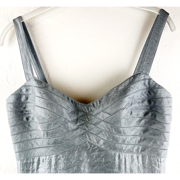 Adrianna Papell Dress Size 6 Silver Metallic Lining Herve Leger Style - Picture 5 of 7
